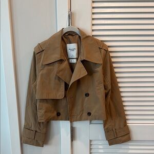 Abercrombie & Fitch Tan Cropped Trench Coat